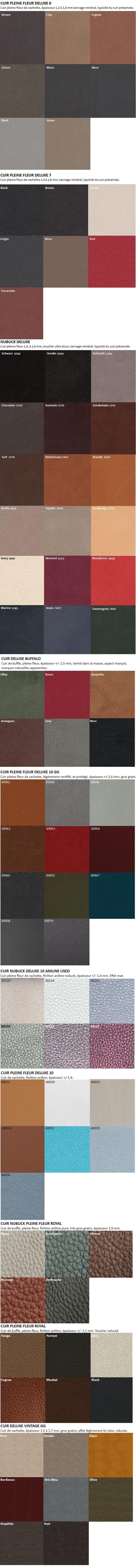Cuirs pleine fleur Deluxe Seanroyale & Nubucks
